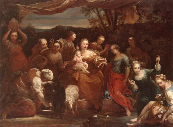 unknow artist Jupiter among the corybantes oil painting image